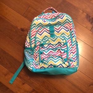 Pottery Barn Kids Chevron Backpack embroidered with Claire.